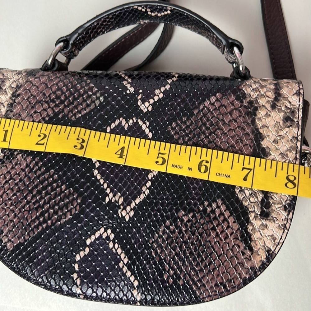 NWOT Vince Camuto Alexi Brown Leather Snake Crossbody - Picture 13 of 15